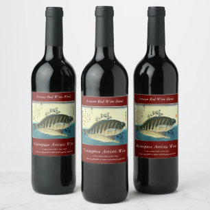 Ainame & Shima-hata - Hiroshige's Japanese Fish Wine Label
