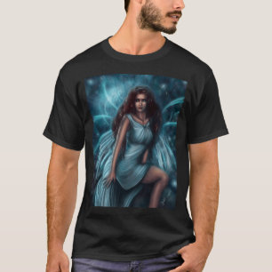 Aine'S Stone - Blue Irish Fairy In Forest T-Shirt