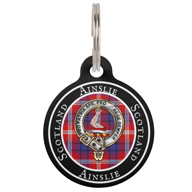 Ainslie Badge/Tartan Personalised People ID Tag (Front)