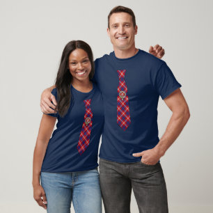 Ainslie Scottish Badge & Tartan Necktie  T-Shirt