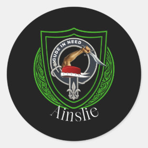 Ainslie Scottish Clan Crest Classic Round Sticker