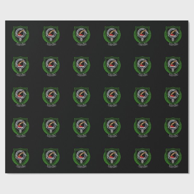 Ainslie Scottish Clan Crest Wrapping Paper (Flat)