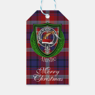Ainslie Scottish Clan Tartan & Crest Gift Tags