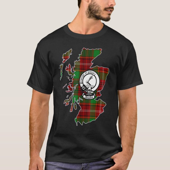 Ainslie Scottish Surname Family Crest And Tartan T-Shirt (Front)
