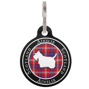 Ainslie Tartan & Scottie Dog Personalised Pet Tag