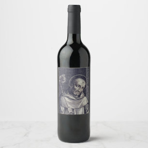 aint Bernard of Clairvaux Mellifluous Doctor Art Wine Label