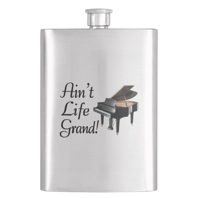 Ain't Life Grand Piano Hip Flask (Front)
