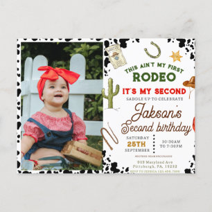Ain't My First Rodeo Cowboy photo 2nd Birthday Postcard