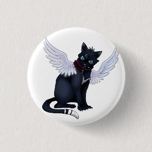 aint no angel cat badge