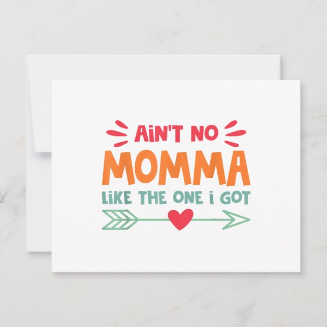 Ain't No Momma Like The One I Got Mum Love Retro V RSVP Card (Front)