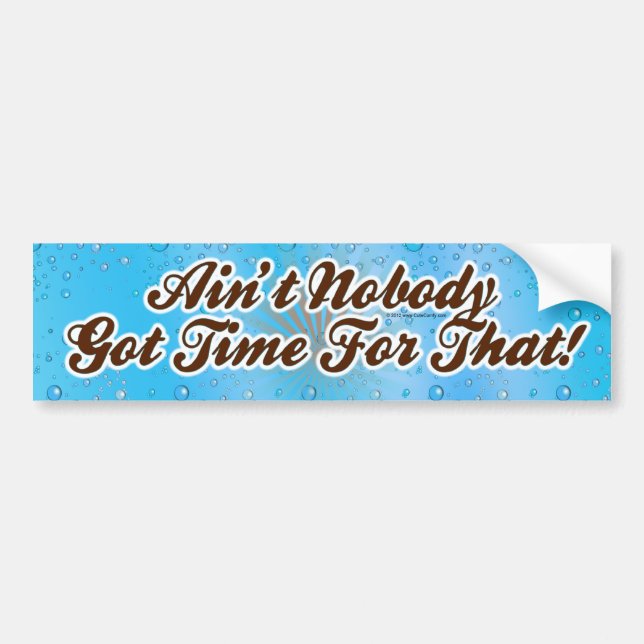 Ain't Nobody Got Time for That! Bumper Sticker (Front)