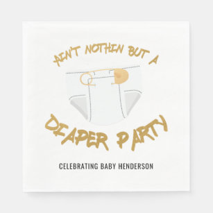 Ain't Nothin but a Diaper Party Hip Hop Party Napkin