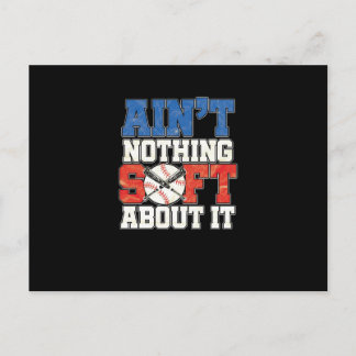 Ain't Nothing Soft Baseball Holiday Postcard