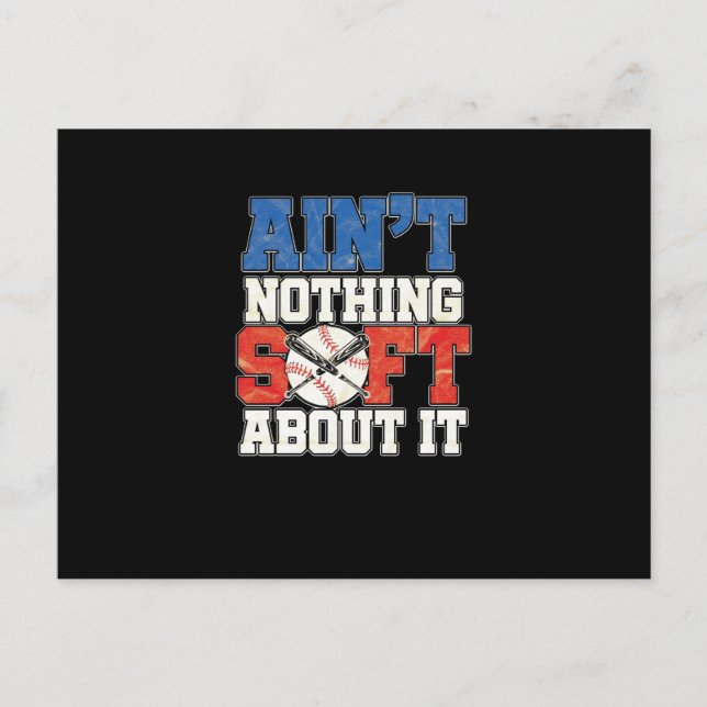 Ain't Nothing Soft Baseball Holiday Postcard (Front)
