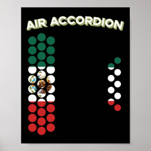 Air Accordion Mexico Flag Cinco De Mayo Music Gift Poster