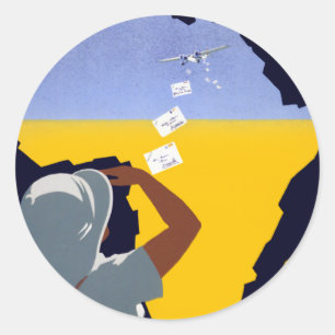 Air Afrique: L'Afrique Francaise Classic Round Sticker