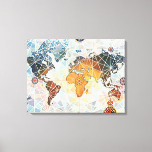 Air Afrique Map of the World Canvas Print