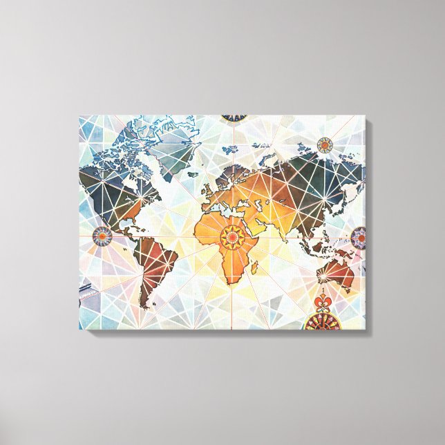 Air Afrique Map of the World Canvas Print (Front)