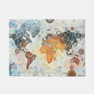 Air Afrique Map of the World Doormat
