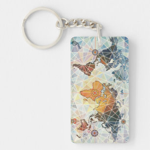 Air Afrique Map of the World Key Ring