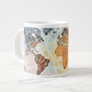 Air Afrique Map of the World Large Coffee Mug