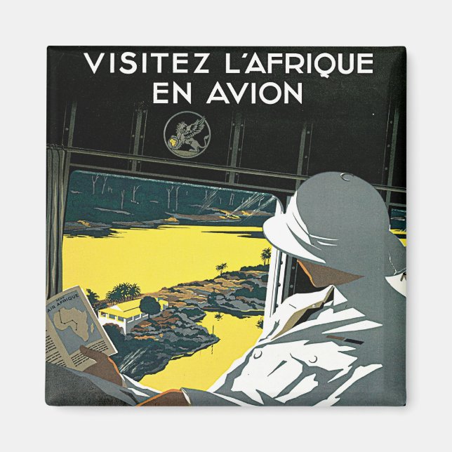 Air Afrique: Visitez L'Afrique en Avion Magnet (Front)