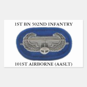 AIR ASSAULT BADGE ON 1/502 INFANTRY OVAL STICKERS
