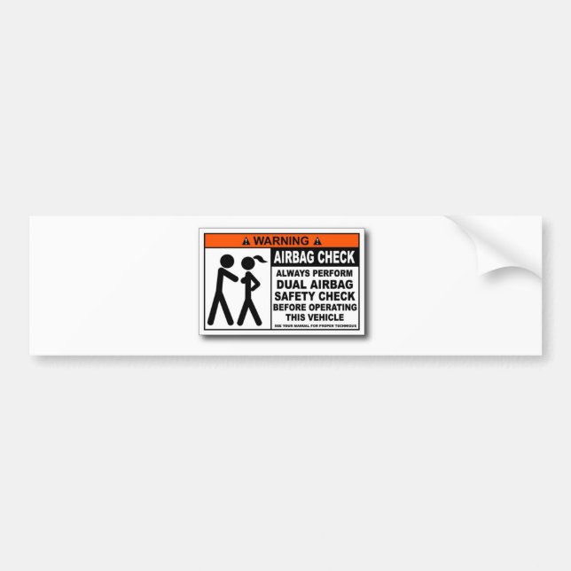 Air bag check bumper sticker (Front)