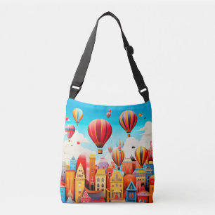 Air Ballon City Concept Abstract Colourful Scenery Crossbody Bag