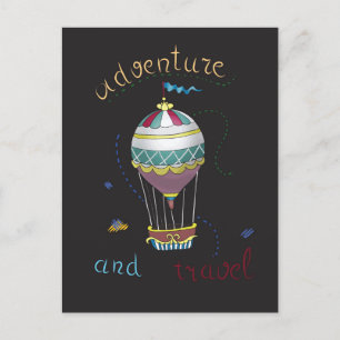 air ballon postcard