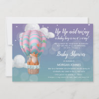 air balloon animals Baby Shower by mail invitation