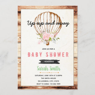 Air balloon baby shower invitation