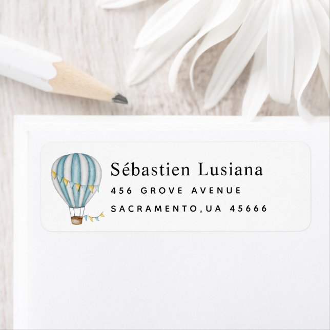  Air Balloon   Baby Shower Return Address (Insitu)