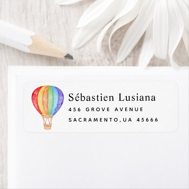  Air Balloon   Baby Shower Return Address (Insitu)