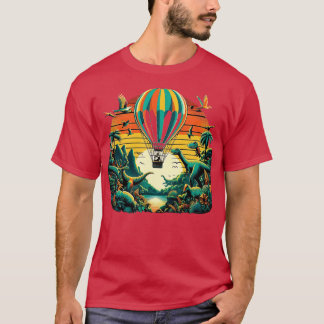 air balloon flying over a vibrant forest with othe T-Shirt