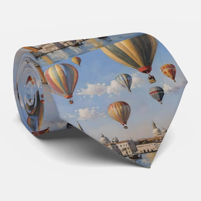 Air Ballooning Over Venice Oil Paint, Tie (Rolled)