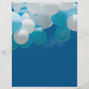 Air balloons flying in the blue sky flyer