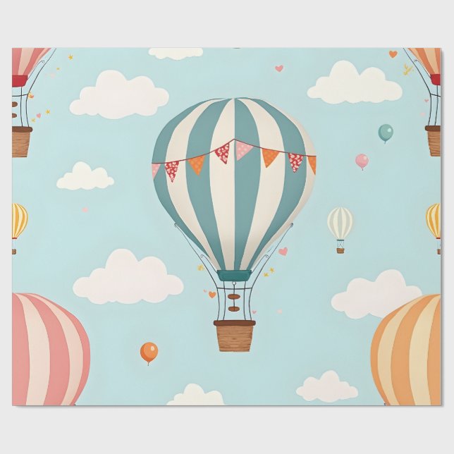 Air Baloon Design Wrapping Paper (Flat)