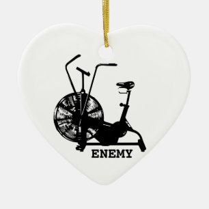 Air Bike Enemy - Black Silhouette Ceramic Tree Decoration