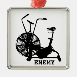 Air Bike Enemy - Black Silhouette Metal Tree Decoration