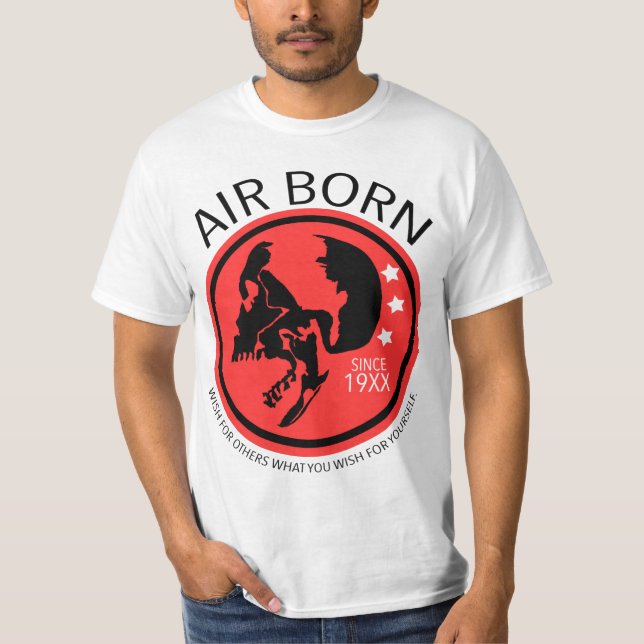 AIR BORN - SKULL WISH (WHITE) - SINCE 19XX T-Shirt (Front)