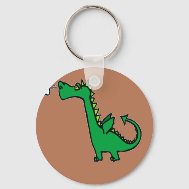 Air breathing green dragon key ring (Front)