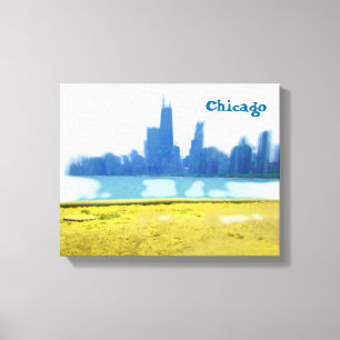 Air Brushed Chicago Skyscrapers Canvas Print