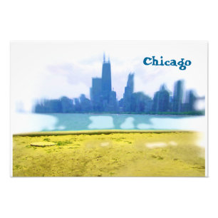 Air Brushed Chicago Skyscrapers Photo Print