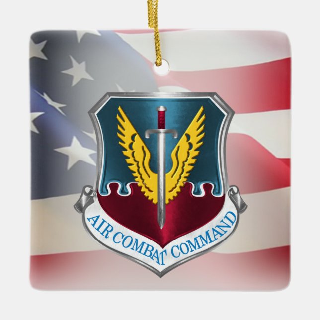 Air Combat Command –“ACC” Christmas Ceramic Ornament (Front)