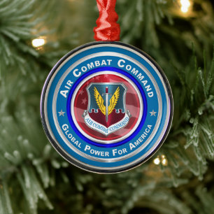 Air Combat Command Customised Christmas Metal Tree Decoration