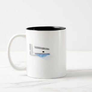 Air conditioner blowing cold air Two-Tone coffee mug