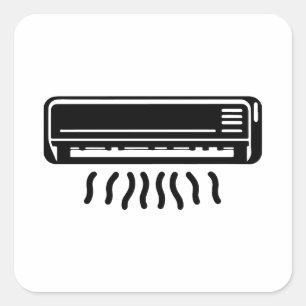 Air conditioner silhuoette square sticker
