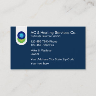 Air Conditioning And Heating Business Card