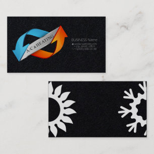Air conditioning arrows sun and snowflake business business card